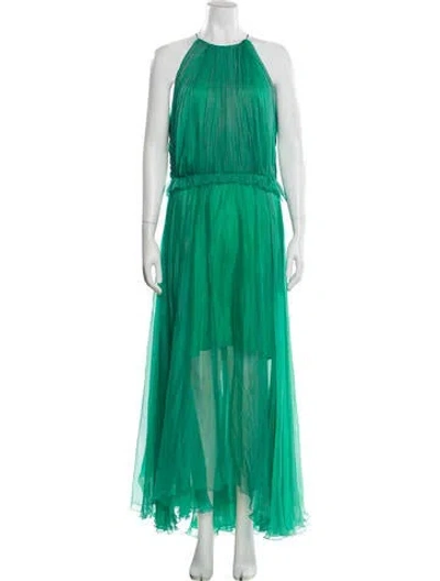 Pre-owned Maria Lucia Hohan Silk Long Dress In Green