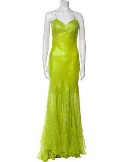 Pre-owned Maria Lucia Hohan Silk Long Dress In Green