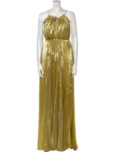 Pre-owned Maria Lucia Hohan Silk Long Dress In Green