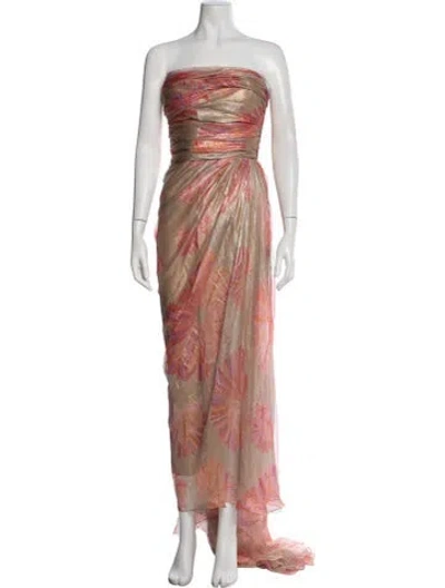 Pre-owned Maria Lucia Hohan Silk Long Dress In Multicolor