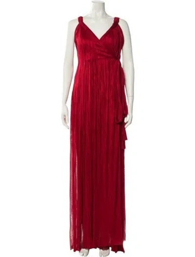 Pre-owned Maria Lucia Hohan Silk Long Dress In Red
