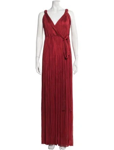 Pre-owned Maria Lucia Hohan Silk Long Dress In Red