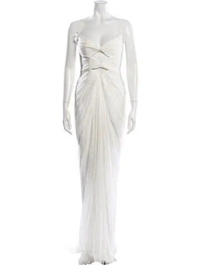 Pre-owned Maria Lucia Hohan Silk Long Dress In White