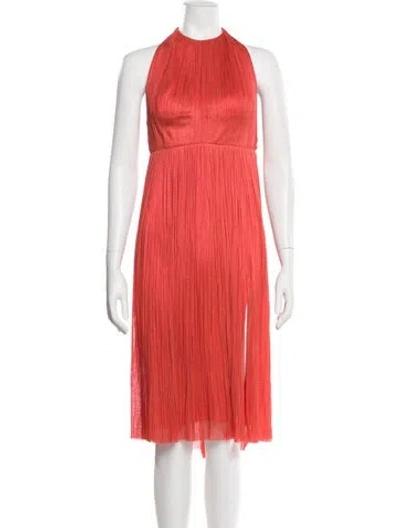 Pre-owned Maria Lucia Hohan Silk Midi Length Dress In Orange