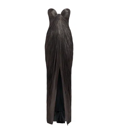 Maria Lucia Hohan Silk Nadira Bustier Gown In Black