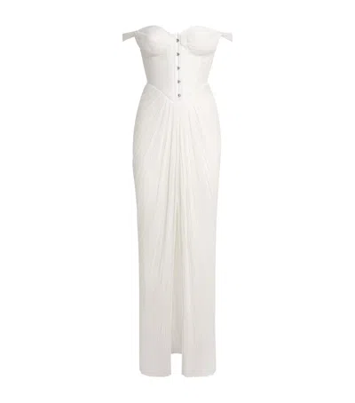 Maria Lucia Hohan Silk Pleated Susie Maxi Dress In White