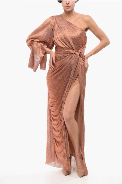 Maria Lucia Hohan Silk Sleeveless Dress With Metallic Drapping