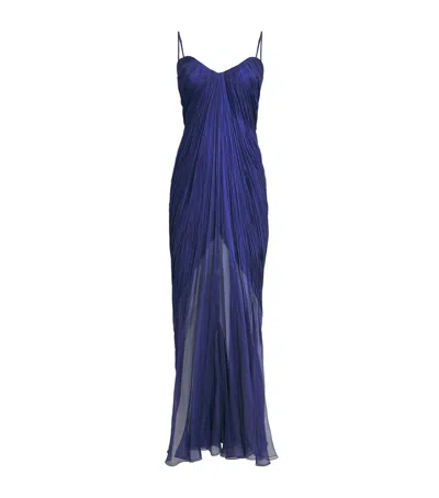 Maria Lucia Hohan Silk Victoria Maxi Dress In Blue