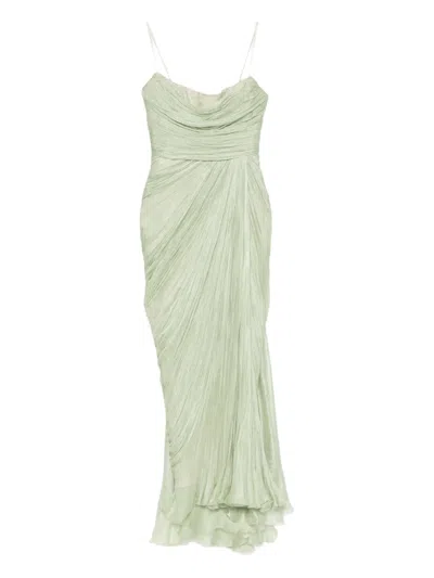 Maria Lucia Hohan Siona Pleated Dress In Green