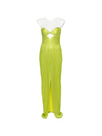 Maria Lucia Hohan Stephanie Cut-out Strapless Dress In Green