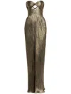 Maria Lucia Hohan Alaya Draped Metallic Silk Gown In Gold