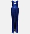 Maria Lucia Hohan Stephanie Silk Tulle Bustier Gown In Blue
