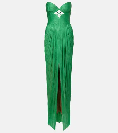 Maria Lucia Hohan Stephanie Silk Tulle Corset Gown In Green