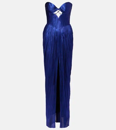 Maria Lucia Hohan Stephanie Tulle Bustier Gown In Blue