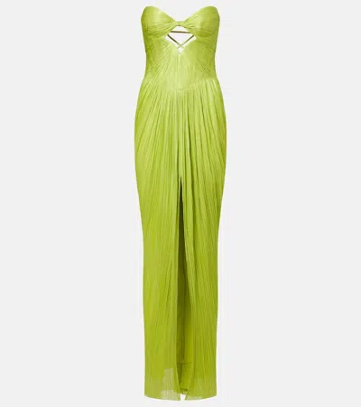 Maria Lucia Hohan Stephanie Tulle Bustier Gown In Green