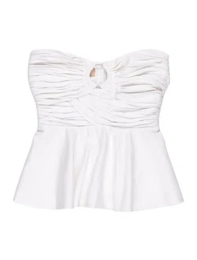 Pre-owned Maria Lucia Hohan Strapless Top In White