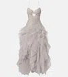 Maria Lucia Hohan Sureya Cutout Ruffled Tulle Gown In White