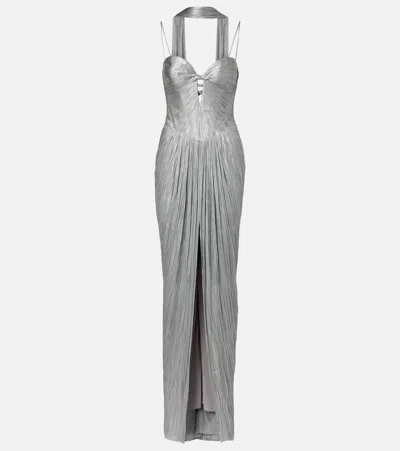Maria Lucia Hohan Tonia Cutout Silk Tulle Gown In Silver