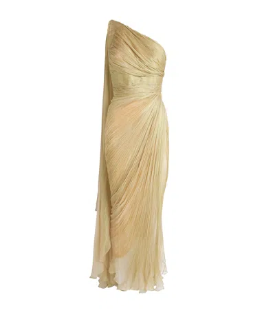 Maria Lucia Hohan Tulle Asymmetric Florencia Gown In Gold