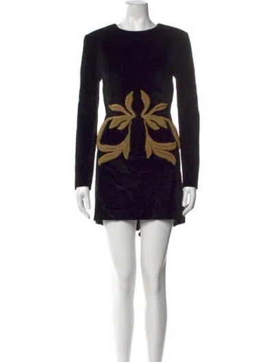 Pre-owned Maria Lucia Hohan Velvet Mini Dress In Black
