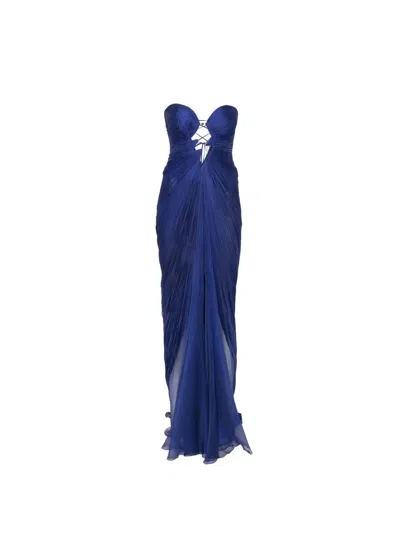 Maria Lucia Hohan Verity Cut-out Pleated Maxi Dress In Multi