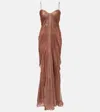 Maria Lucia Hohan Victoria Gathered Silk Muslin Gown In Pink