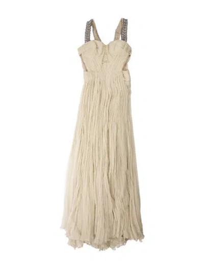 Pre-owned Maria Lucia Hohan Vintage Long Dress In Neutral
