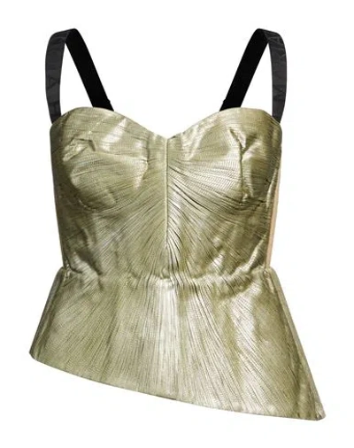Maria Lucia Hohan Woman Top Sage Green Size 10 Silk In Gold