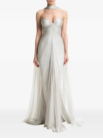 Maria Lucia Hohan Yua Maxi Dress In Silver