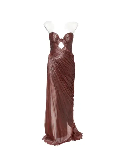 Maria Lucia Hohan Zephyra Cut-out Maxi Dress In Brown