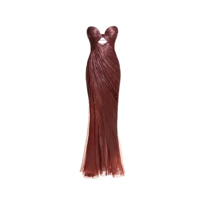 Maria Lucia Hohan Zephyra Cut-out Maxi Dress In Brown