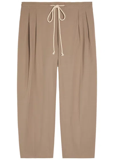 Maria Mcmanus Barrel-leg Cotton-poplin Trousers In Brown