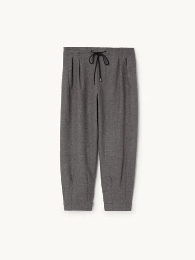 Maria Mcmanus Barrel-leg Drawstring Trouser Charcoal Tweed S In White