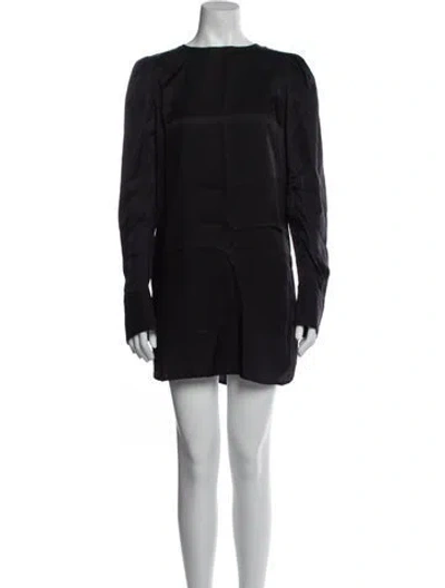 Pre-owned Maria Mcmanus Bateau Neckline Mini Dress In Blue