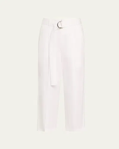 Maria Mcmanus Belted Wide Leg Cropped Pants In White