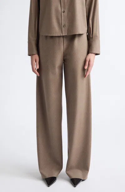 Maria Mcmanus Bias Cut Stretch Wool Trousers In Brown