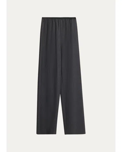 Maria Mcmanus Bias Cut Wide-leg Wool Pull-on Trousers In Black