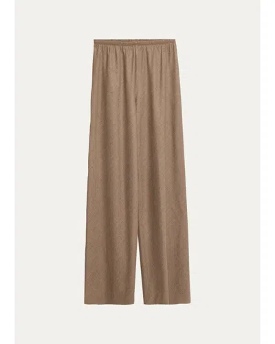 Maria Mcmanus Bias Cut Wide-leg Wool Pull-on Trousers In Brown