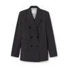 Maria Mcmanus Billiet Double-breasted Blazer In Charcoal Pinstripe