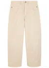 Maria Mcmanus Bow Crop Barrel-leg Jeans In Sand
