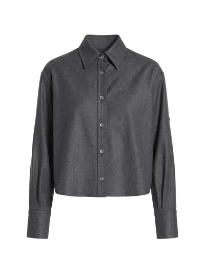 Maria Mcmanus Button-up Cropped Shirt In Gray