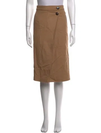 Pre-owned Maria Mcmanus Camel Hair Midi Length Skirt In Brown