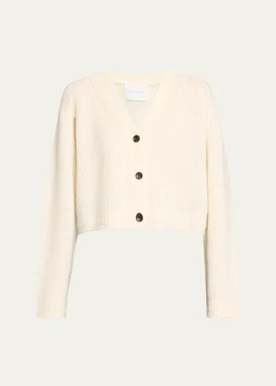 Maria Mcmanus Cape-sleeve Cashmere Crop Cardigan In Ivory