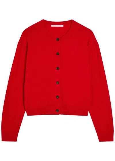 Maria Mcmanus Cashmere And Cotton-blend Cardigan In Red