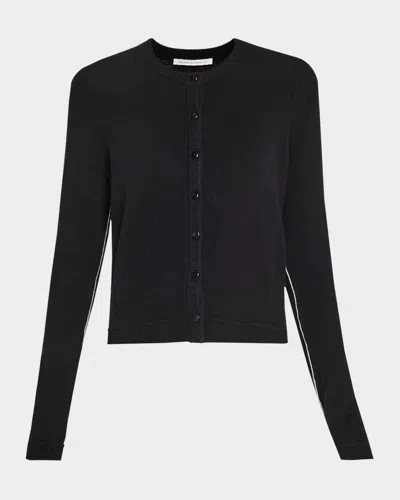 Maria Mcmanus Cashmere Crewneck Petite Cardigan In Black