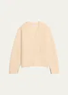 Maria Mcmanus Cashmere Deep V-neck Cape Sweater In Ivory