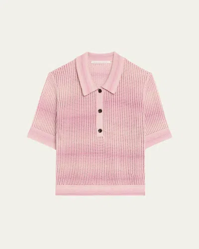 Maria Mcmanus Cashmere Mesh Shrunken Polo Shirt