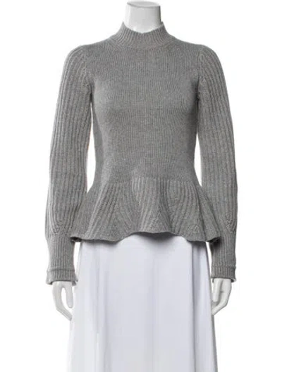 Pre-owned Maria Mcmanus Cashmere Mock Neck Sweater In Gray