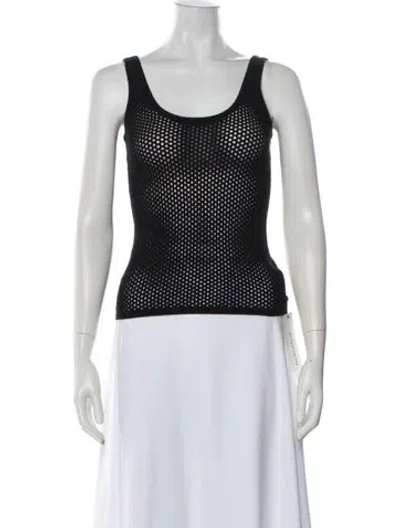 Pre-owned Maria Mcmanus Cashmere Scoop Neck Top In Black