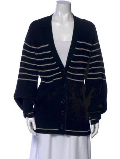 Pre-owned Maria Mcmanus Cashmere Striped Sweater In Black